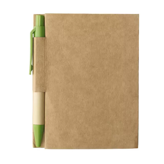 MINI CARNET AVEC STYLO RECYCLES PERSONNALISABLE 'CARTOPAD' - vert