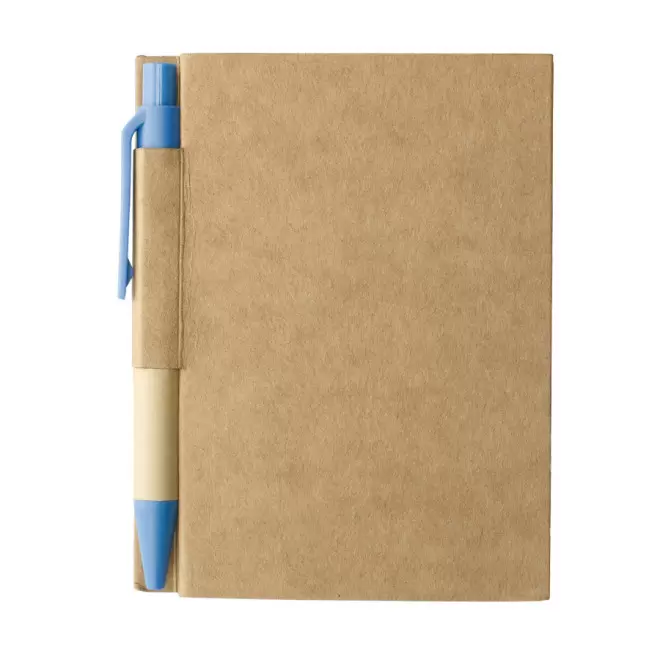 MINI CARNET AVEC STYLO RECYCLES PERSONNALISABLE 'CARTOPAD' - bleu