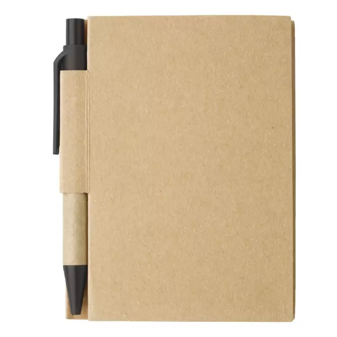MINI CARNET AVEC STYLO RECYCLES PERSONNALISABLE 'CARTOPAD' - noir