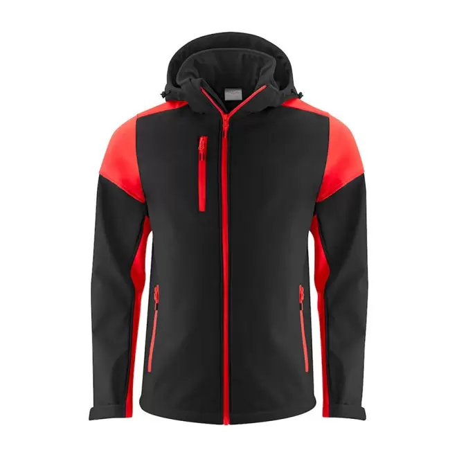 SOFTSHELL PERSONNALISABLE HOMME RPET 'PRIME SOFT' - noir/rouge