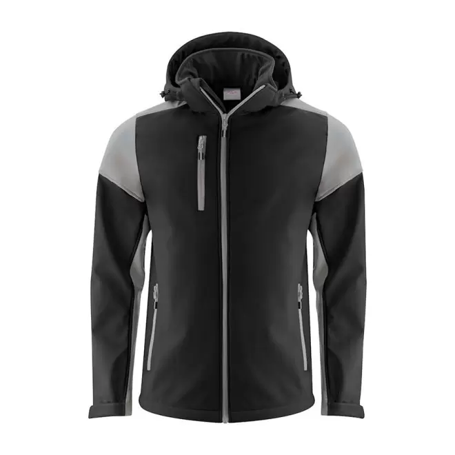 SOFTSHELL PERSONNALISABLE HOMME RPET 'PRIME SOFT' - noir/gris