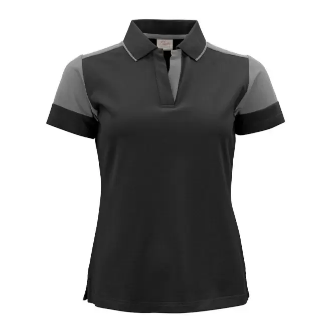 POLO PERSONNALISABLE FEMME BIO 'PRIMO' - noir/gris