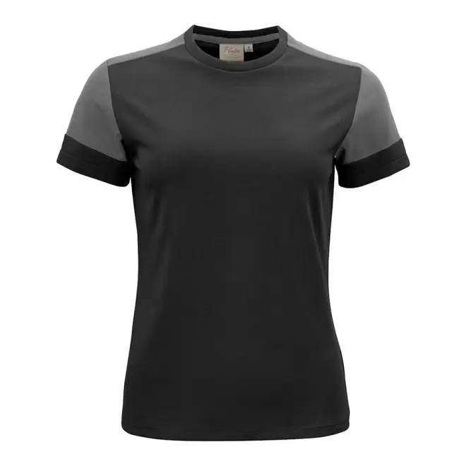 TEE-SHIRT PERSONNALISABLE FEMME BIO PRIME' - noir/gris