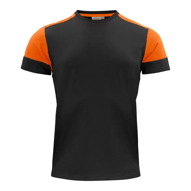 TEE-SHIRT PERSONNALISABLE HOMME BIO 'PRIME' - noir/orange