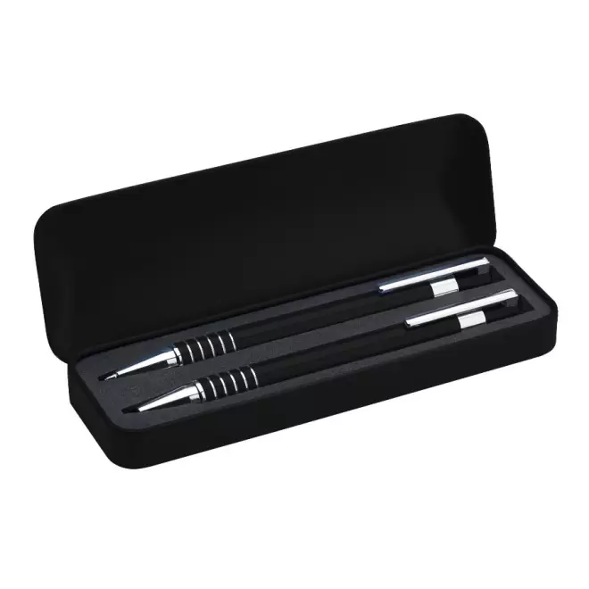 PARURE STYLO PUBLICITAIRE & PORTE-MINES GRAVÉS 'MONTEBELLO' - noir