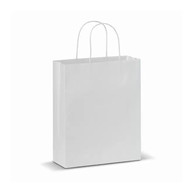 SAC PAPIER KRAFT PERSONNALISABLE ANSES TORSADEES 'MANTAZO'  - blanc