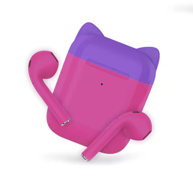 ECOUTEURS BLUETOOTH® POUR ENFANT PERSONNALISABLE 'CHILDY' - violet/rose