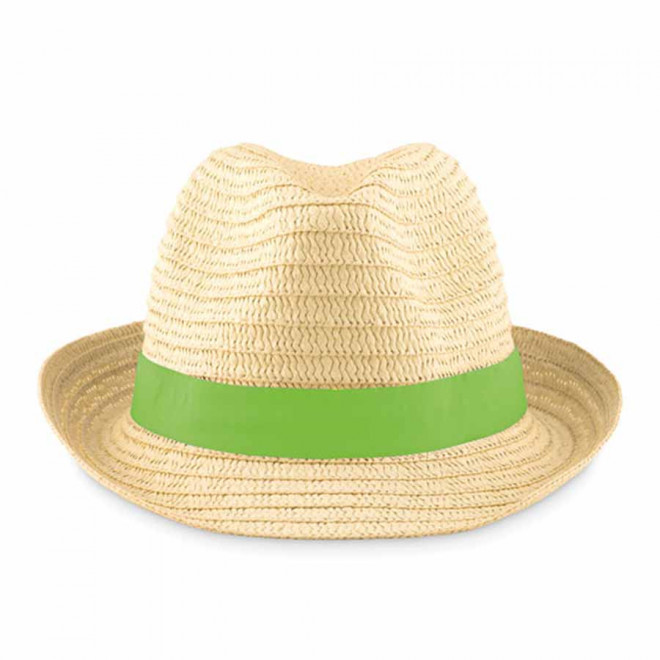 CHAPEAU PAILLE CLAIRE PERSONNALISABLE 'COBOCHIC' - lime