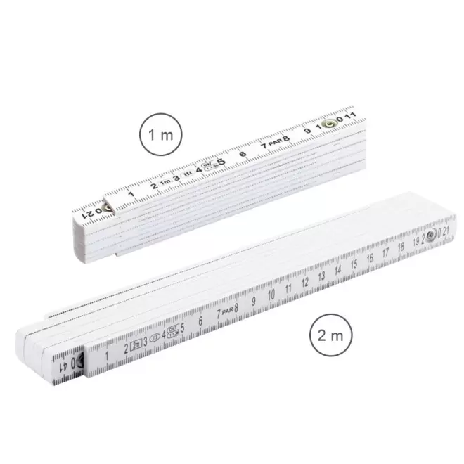 MÈTRE PLIABLE PUBLICITAIRE EN FIBRE DE VERRE 'MINESURA' - blanc