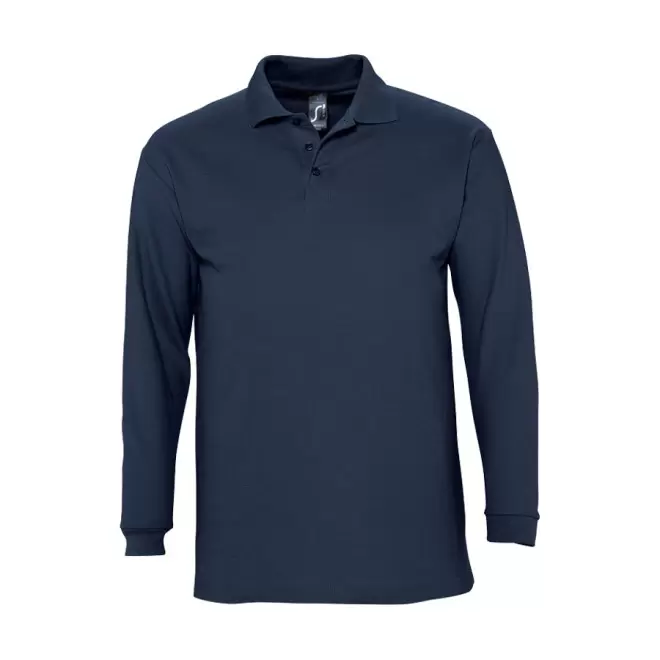 POLO PUBLICITAIRE MANCHES LONGUES HOMME 'WINTER II' - marine