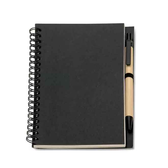 CARNET À SPIRALE PERSONNALISÉ 'HENOU' - noir