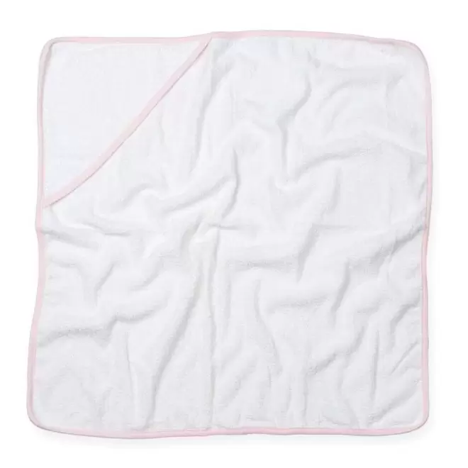 CAPE BAIN PERSONNALISABLE BEBE TOWEL CITY® 'CAPIMOU' - blanc/rose