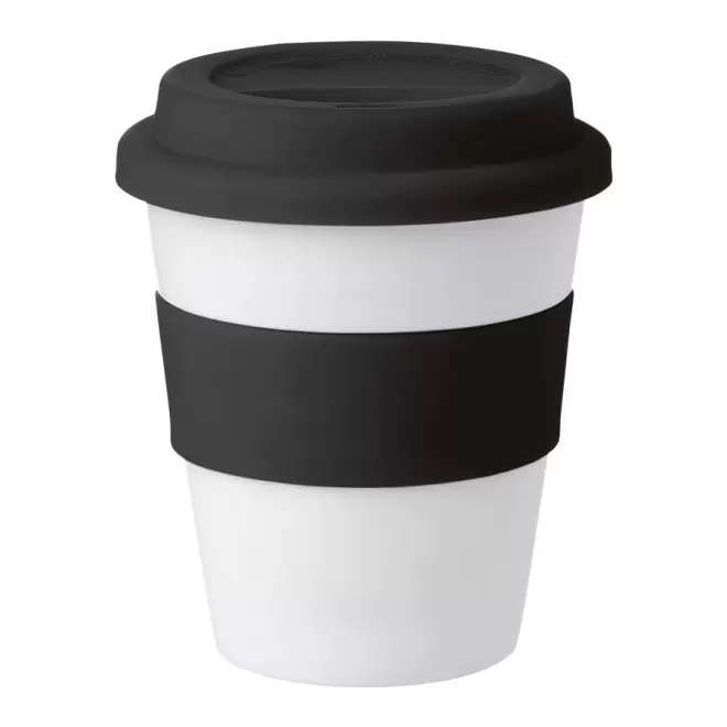 GOBELET AVEC COUVERCLE PUBLICITAIRE 'ASTORIA' - noir