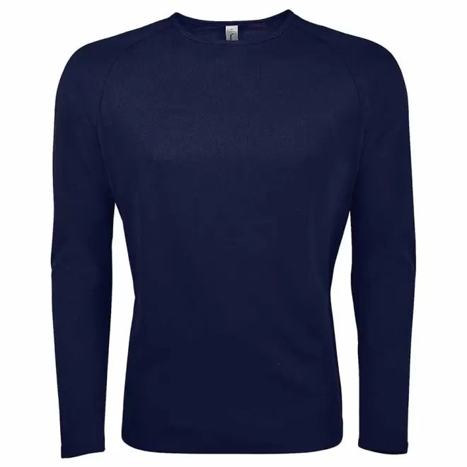 TEE-SHIRT RESPIRANT MANCHES LONGUES PERSONNALISABLE HOMME 'KOURY' 140 GR/M² - french marine