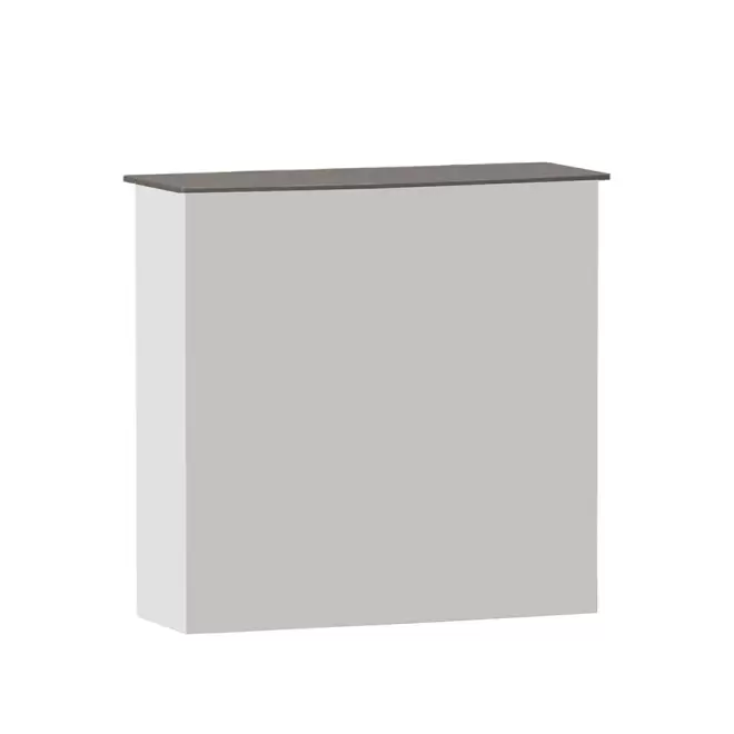 COMPTOIR D'ACCUEIL PERSONNALISÉ 'VELCRO BAR' - planche bois gris