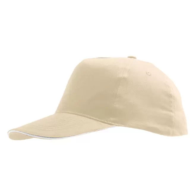 CASQUETTE PUBLICITAIRE ADULTE 'SUNNY' 180 GR/M² - beige/blanc