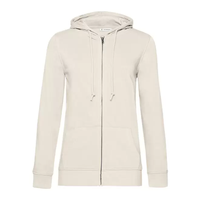SWEAT ZIPPE PERSONNALISABLE FEMME B&C® 'HARISTO' - blanc cassé