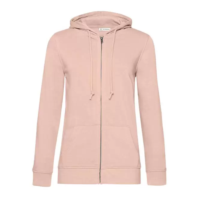 SWEAT ZIPPE PERSONNALISABLE FEMME B&C® 'HARISTO' - rose clair