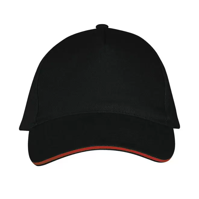 CASQUETTE PERSONNALISEE 'LONG BEACH' 260 GR/M² - noir/rouge