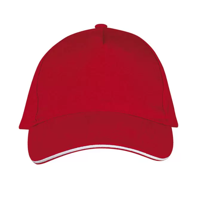 CASQUETTE PERSONNALISEE 'LONG BEACH' 260 GR/M² - rouge/blanc