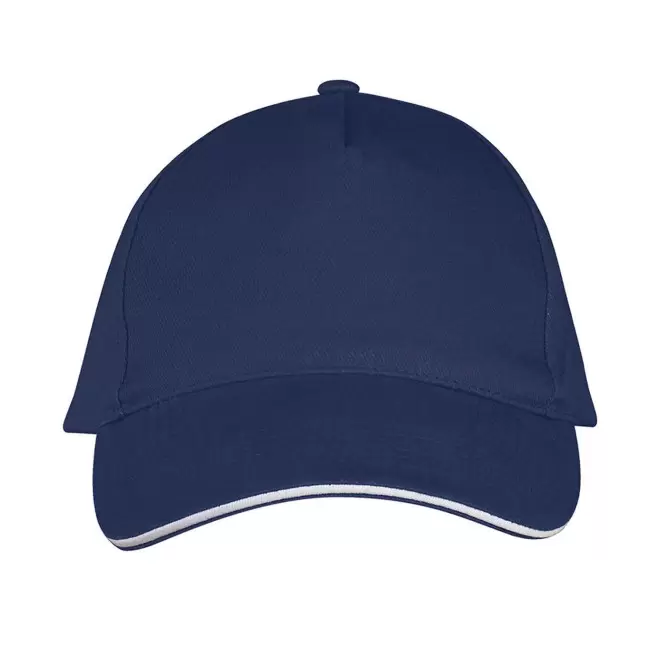 CASQUETTE PERSONNALISEE 'LONG BEACH' 260 GR/M² - marine/blanc