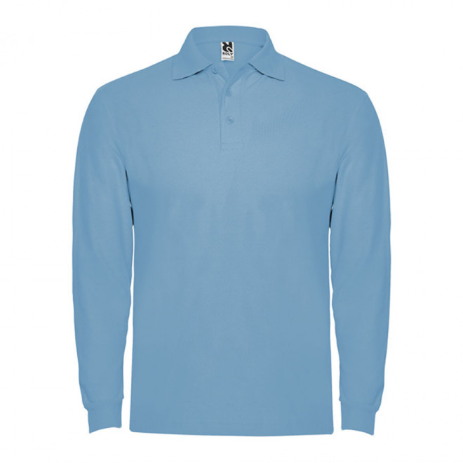 POLO PERSONNALISABLE ML HOMME 'ESTRELLO' - bleu ciel