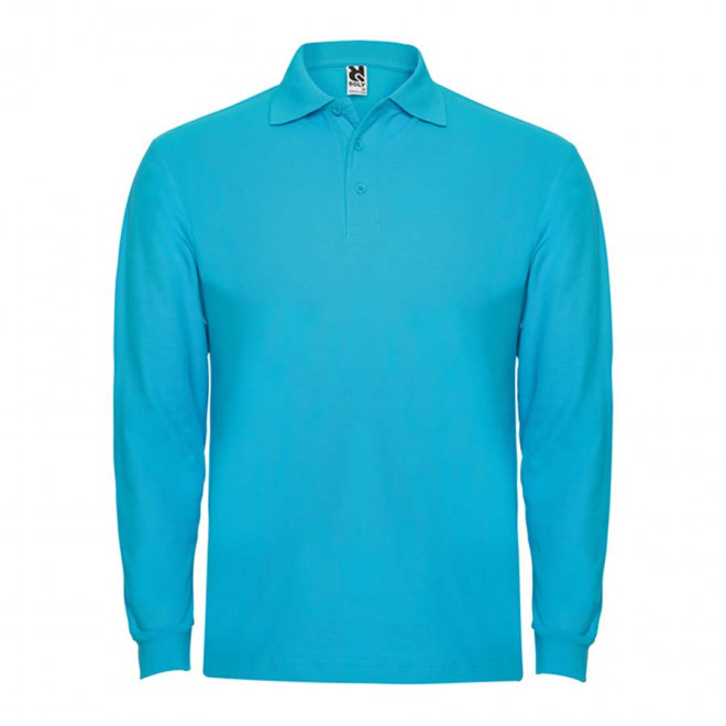POLO PERSONNALISABLE ML HOMME 'ESTRELLO' - turquoise