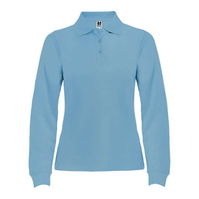 POLO PERSONNALISABLE ML FEMME 'ESTRELLO' - bleu ciel
