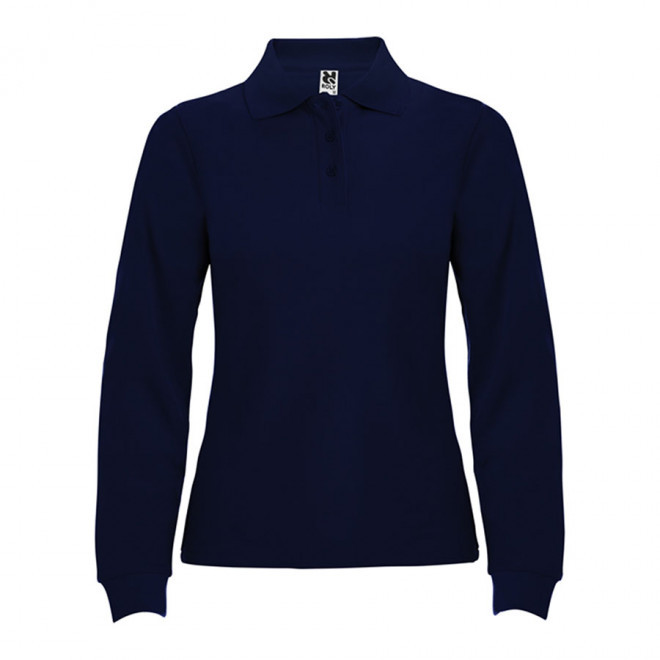 POLO PERSONNALISABLE ML FEMME 'ESTRELLO' - bleu marine