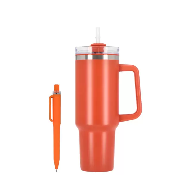 SET MUG ET STYLO PERSONNALISABLE 'STANLI' - orange