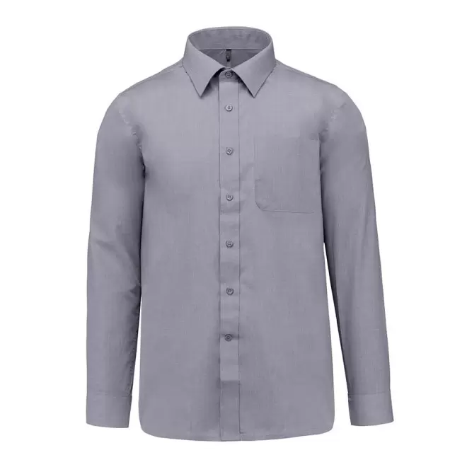 CHEMISE PUBLICITAIRE HOMME ML 'KARIBAN' - gris argenté