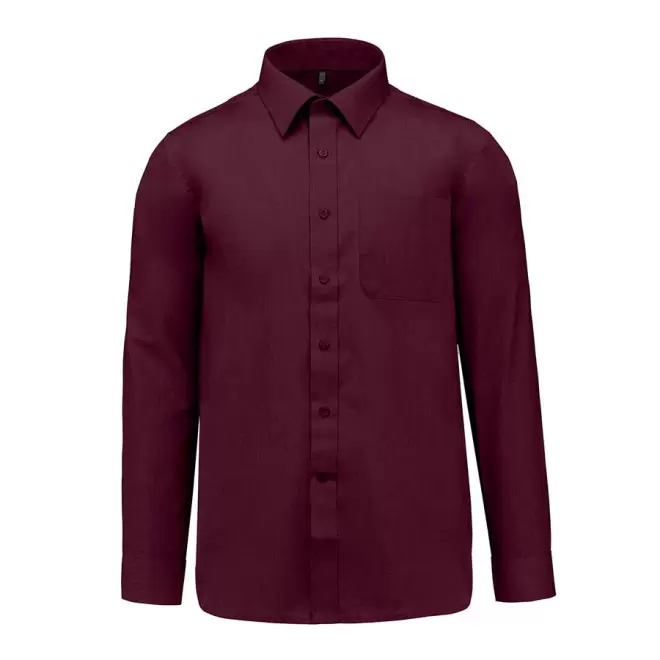 CHEMISE PUBLICITAIRE HOMME ML 'KARIBAN' - rouge lie de vin