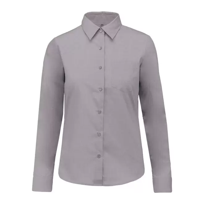CHEMISE PUBLICITAIRE FEMME ML 'KARIBAN' - gris argenté