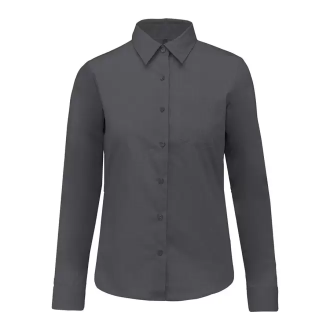 CHEMISE PUBLICITAIRE FEMME ML 'KARIBAN' - gris foncé