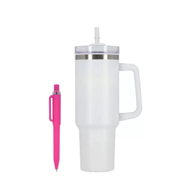 SET MUG ET STYLO PERSONNALISABLE 'STANLI' - rose