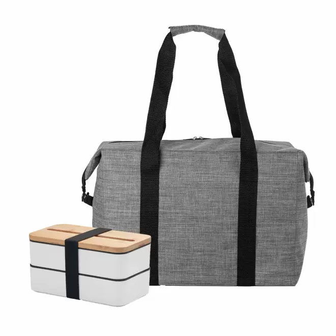 SET SAC ISOTHERME ET LUNCH BOX PERSONNALISABLE 'GOBO' - gris/blanc