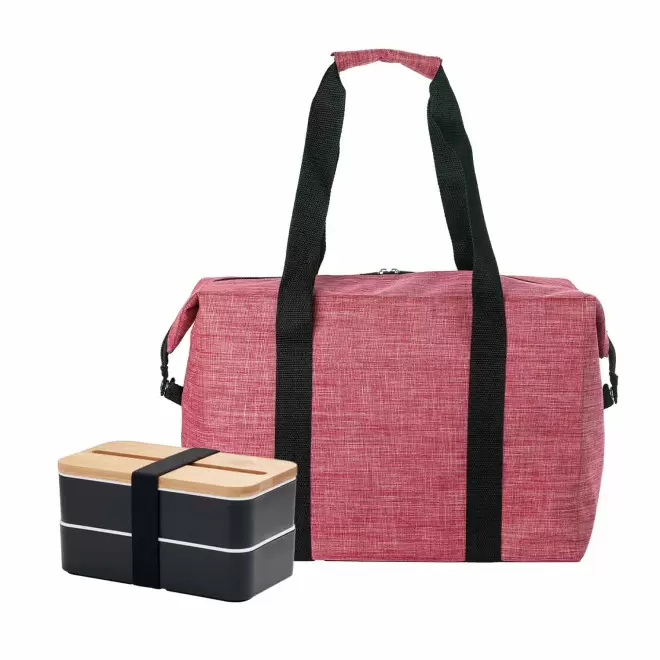 SET SAC ISOTHERME ET LUNCH BOX PERSONNALISABLE 'GOBO' - rouge/noir