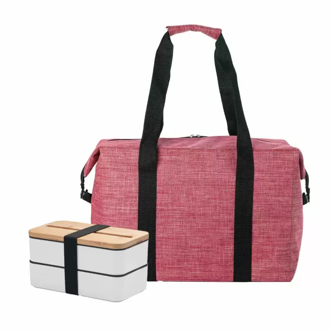 SET SAC ISOTHERME ET LUNCH BOX PERSONNALISABLE 'GOBO' - rouge/blanc