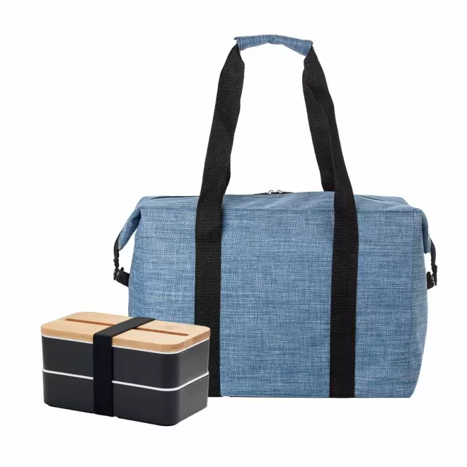 SET SAC ISOTHERME ET LUNCH BOX PERSONNALISABLE 'GOBO' - bleu/noir