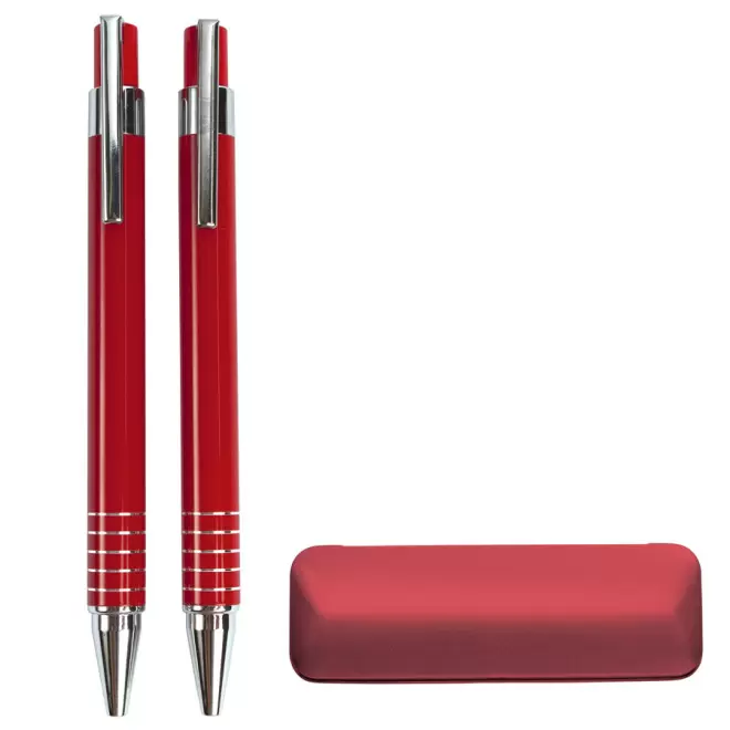 PARURE STYLO PUBLICITAIRE & PORTE-MINES GRAVÉS 'MONTEBELLO' - rouge