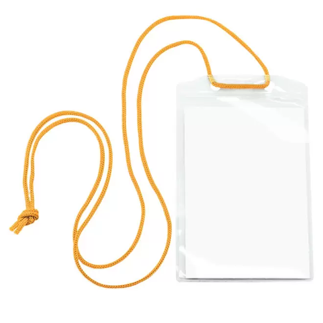 POCHETTE PORTE-BADGE TOUR DE COU PUBLICITAIRE 'MOODY' - orange