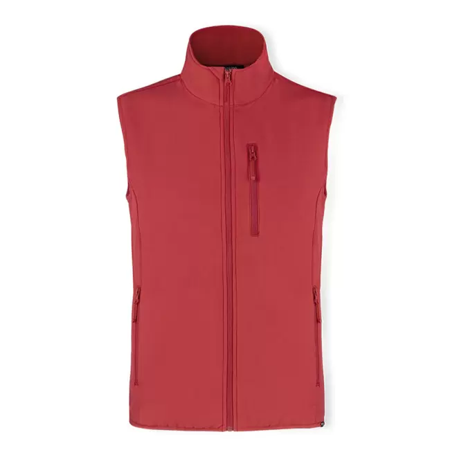 SOFTSHELL PERSONNALISABLE SANS MANCHE 300G 'SCARLO BW' - rouge