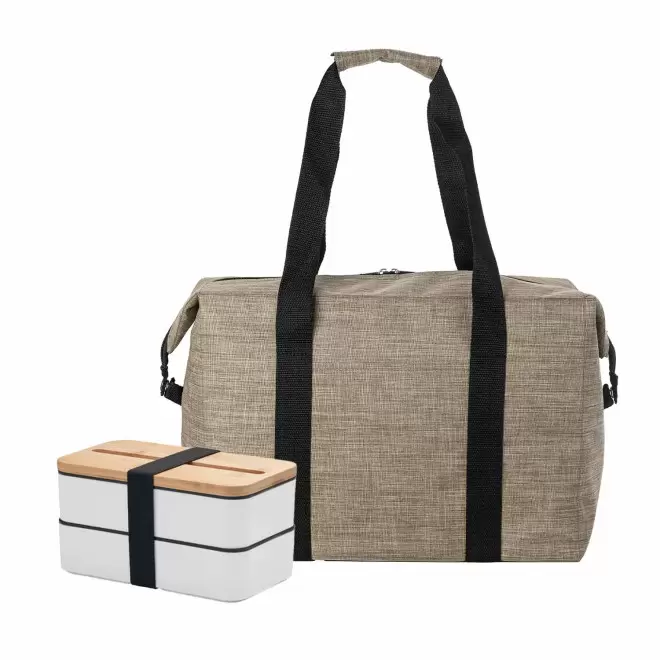 SET SAC ISOTHERME ET LUNCH BOX PERSONNALISABLE 'GOBO' - beige/blanc