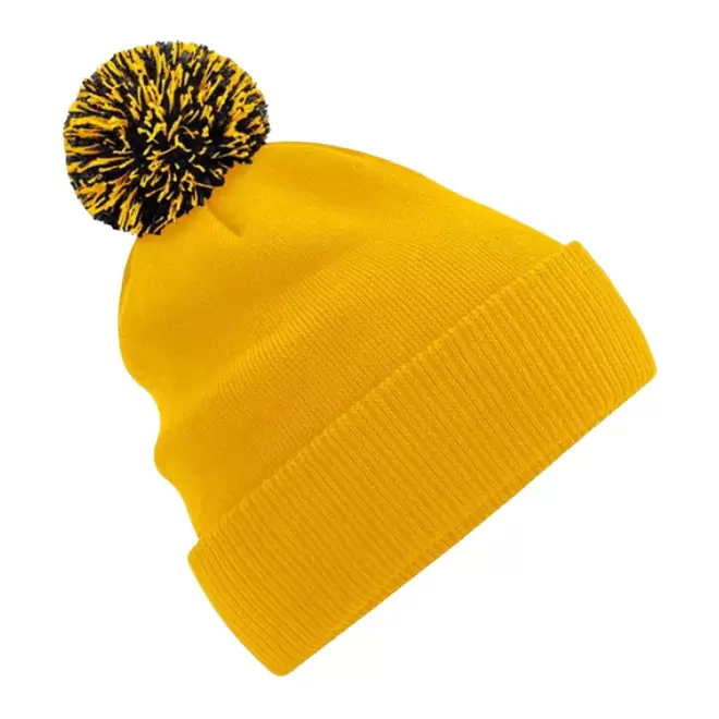BONNET PERSONNALISABLE POMPOM BEECHFIELD® 'SNOBI' - jaune/noir