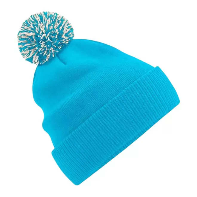 BONNET PERSONNALISABLE POMPOM BEECHFIELD® 'SNOBI' - bleu/blanc