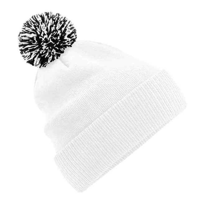 BONNET PERSONNALISABLE POMPOM BEECHFIELD® 'SNOBI' - blanc/noir
