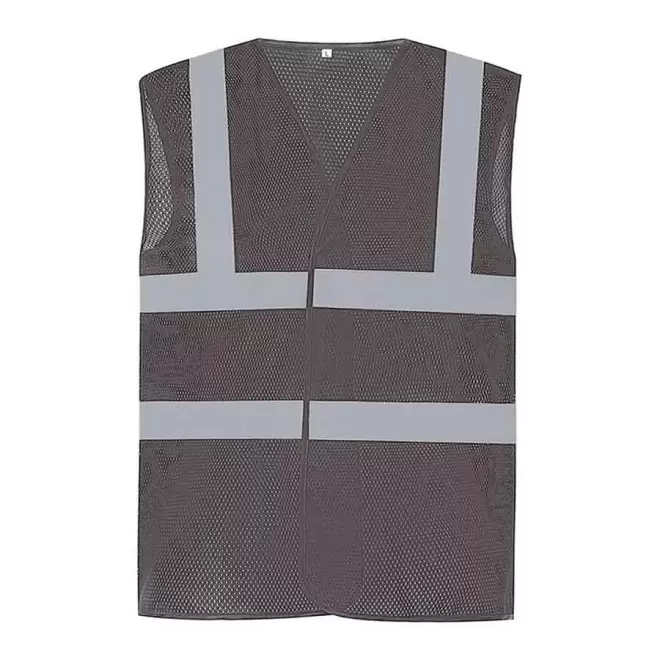 GILET DE SECURITE PERSONNALISABLE YOKO® 'ARMILLO MESH RPET' - gris