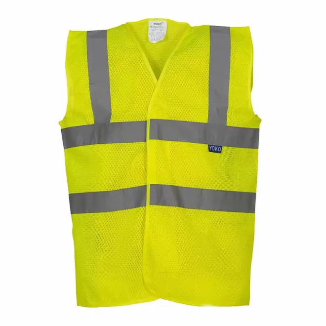 GILET DE SECURITE PERSONNALISABLE YOKO® 'ARMILLO MESH RPET' - jaune hv