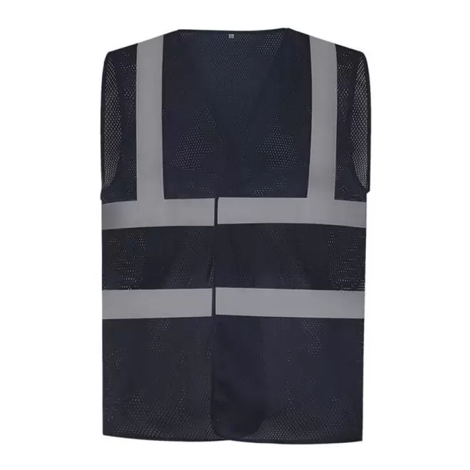GILET DE SECURITE PERSONNALISABLE YOKO® 'ARMILLO MESH RPET' - bleu marine