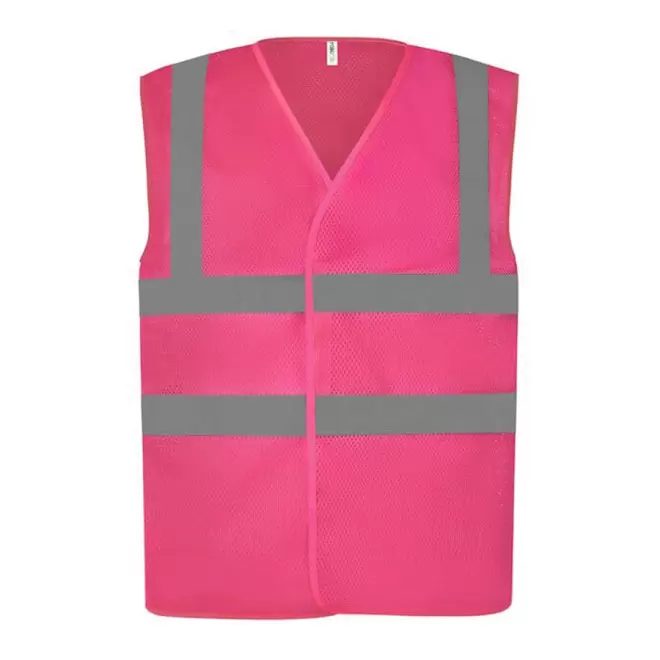 GILET DE SECURITE PERSONNALISABLE YOKO® 'ARMILLO MESH RPET' - rose